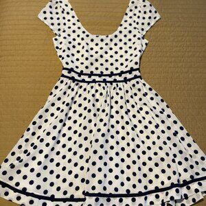Lucca Couture Navy Polka Dot Dress